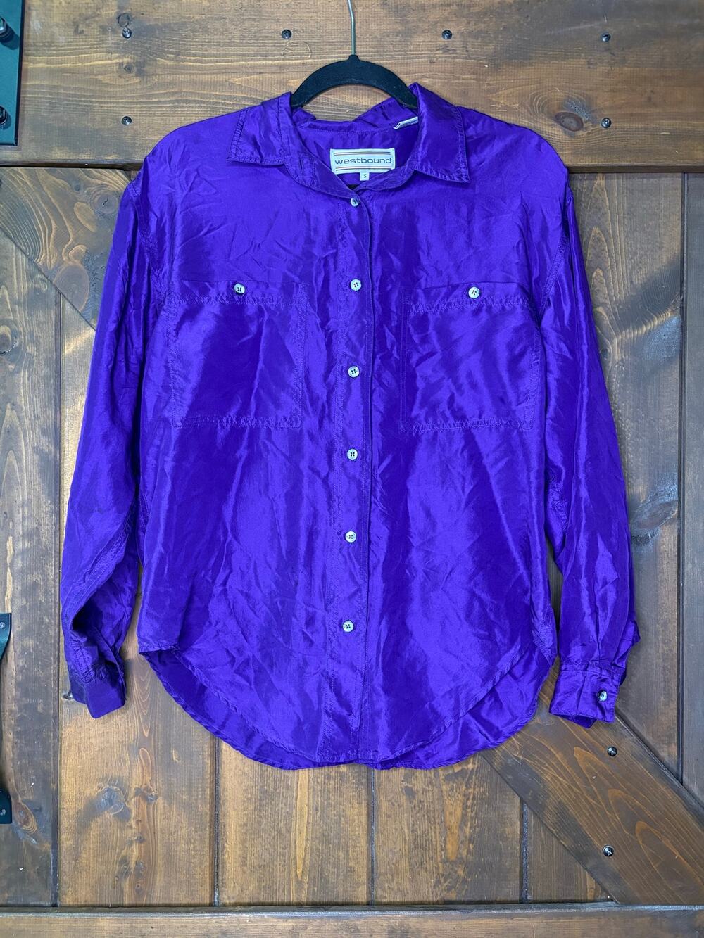 Vintage Westbound women’s small 100% silk purple blouse